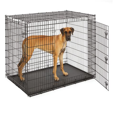 This crate is recommended for large breed dogs that weigh over 110 pounds, which means its the perfect size for a fully grown male Cane Corso. . Xxl dog crate walmart